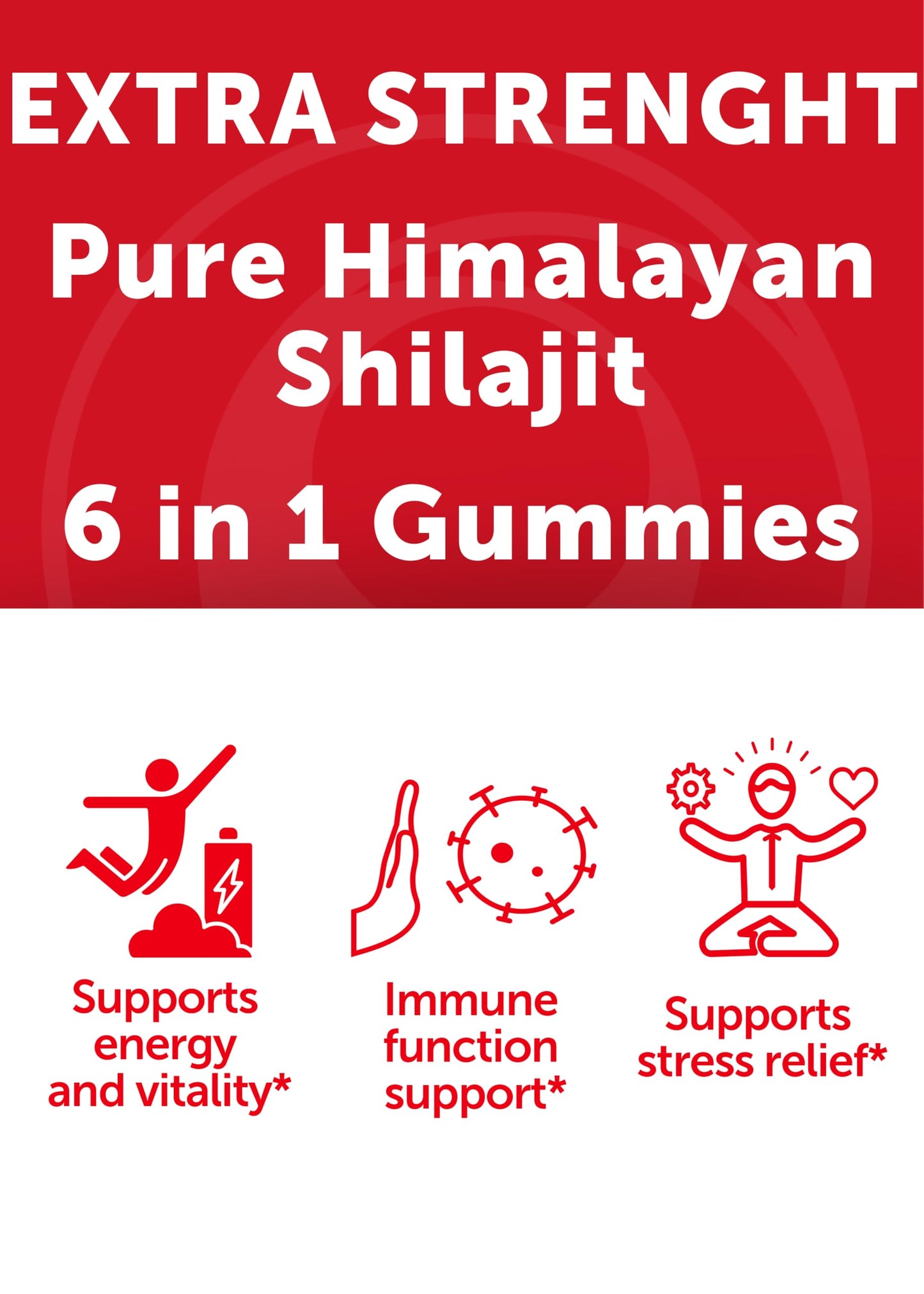 Lunakai USA Made Shilajit Gummies 1200mg with Ashwagandha & Chaga – 60ct