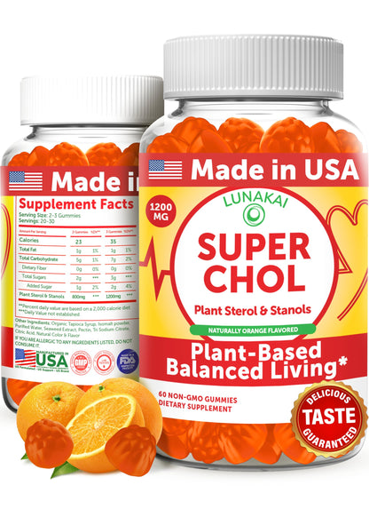 Lunakai USA Made Super Chol Gummies – 1200mg Plant Sterols & Stanols