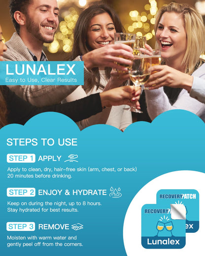 Lunalex Party Recovery Patch 32 Pack – Wake Up Refreshed