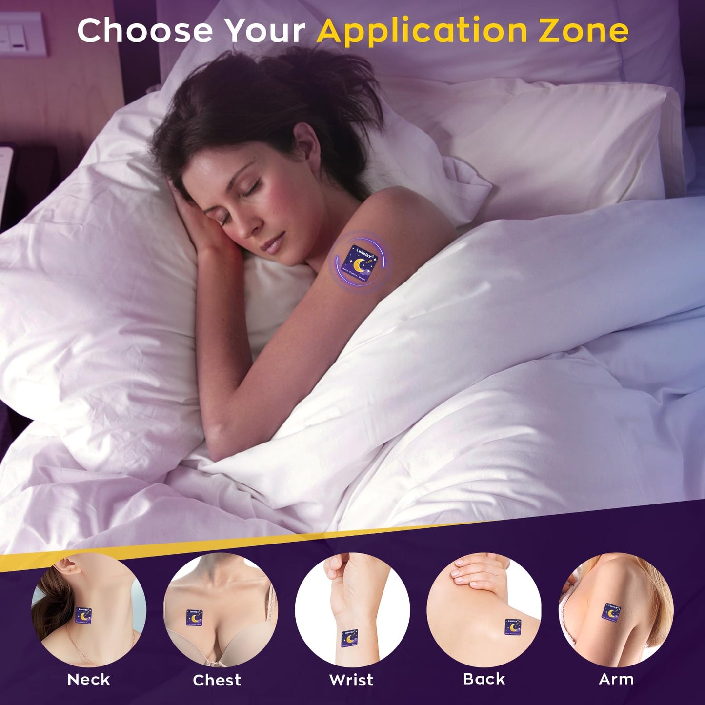 Lunalex 36ct Sleep Patches for Adults Extra Strength – All Natural Nighttime Comfort with Melatonin & Magnesium, Quick-Acting & Long-Lasting