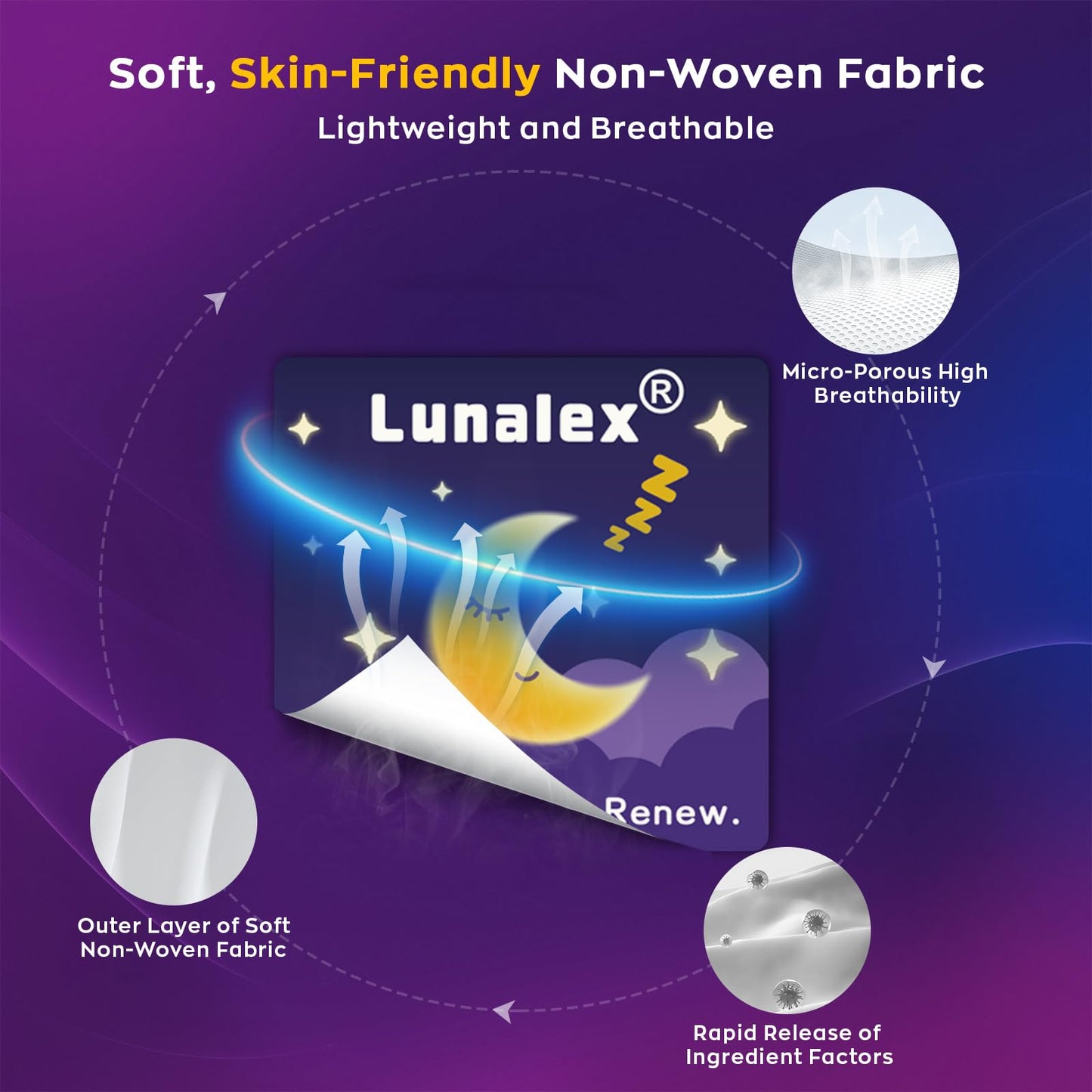 Lunalex 36ct Sleep Patches for Adults Extra Strength – All Natural Nighttime Comfort with Melatonin & Magnesium, Quick-Acting & Long-Lasting