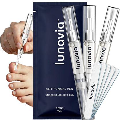 Lunavia Antifungal Pen – 25% Undecylenic Acid + Tea Tree & Aloe (3-Pack, 9ml each)
