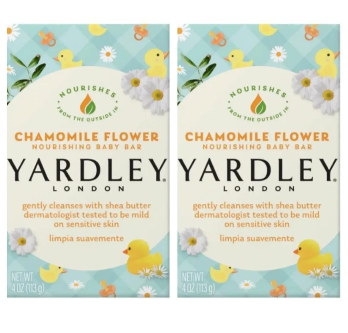 Lunch Money Nourishing 4oz Baby Bath Soap Bar Bundle (2 Pack) Yardley Chamomile