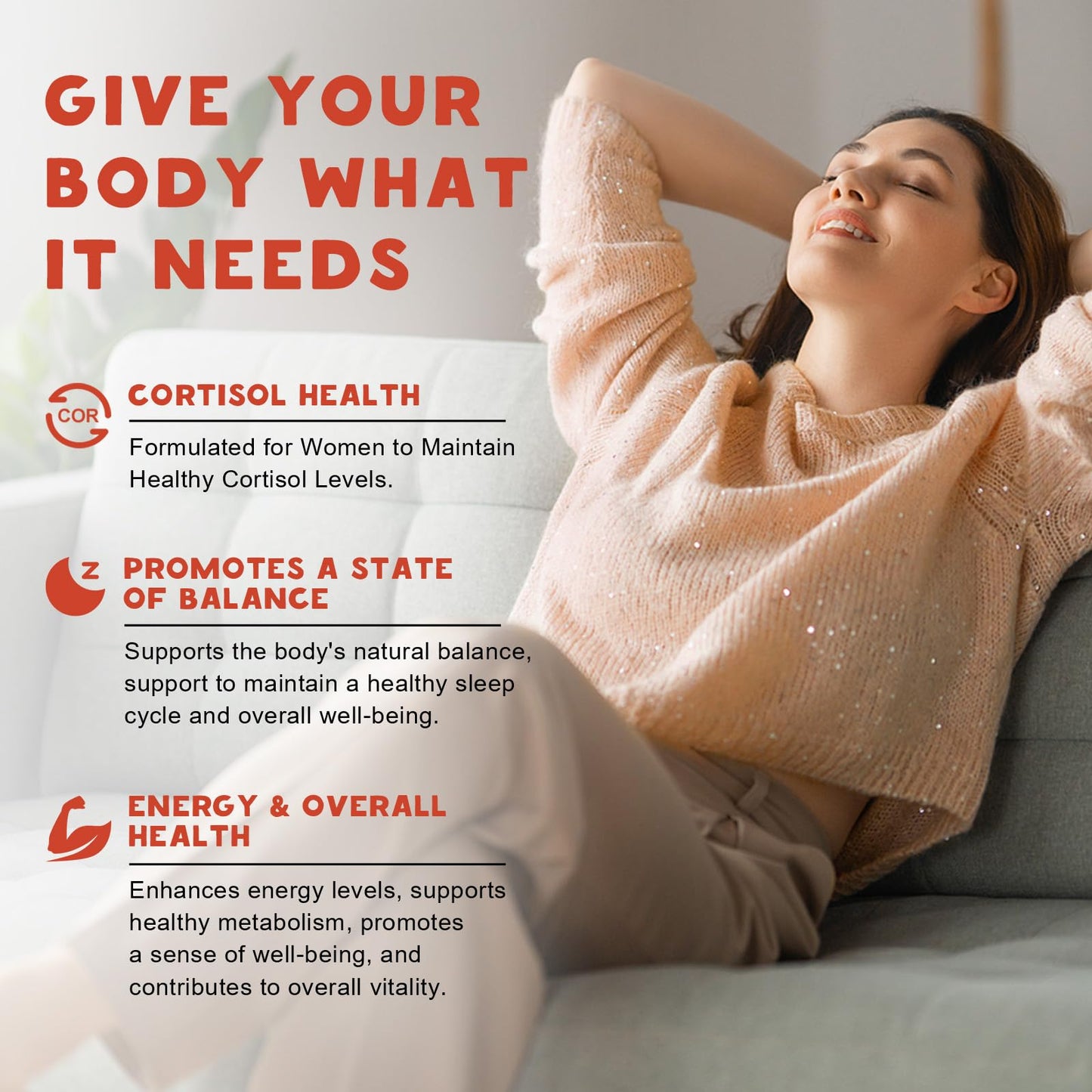 LUCNVEM Cortisol Supplement for Women – Cortisol Reducer & Detox (30 Day Vegan)