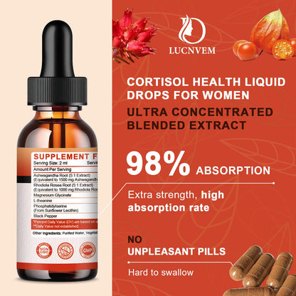LUCNVEM Cortisol Supplement for Women – Cortisol Reducer & Detox (30 Day Vegan)