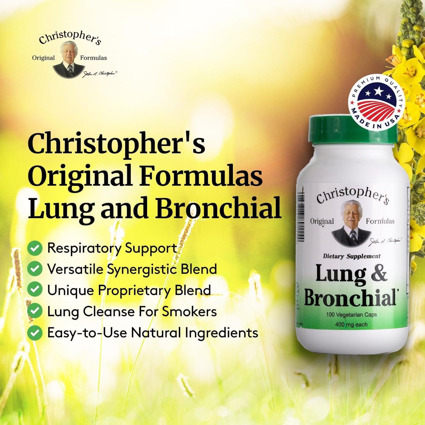 Christopher's Original Formulas Lung & Bronchial Formula - Lung Cleanse for Smokers - Respiratory Support