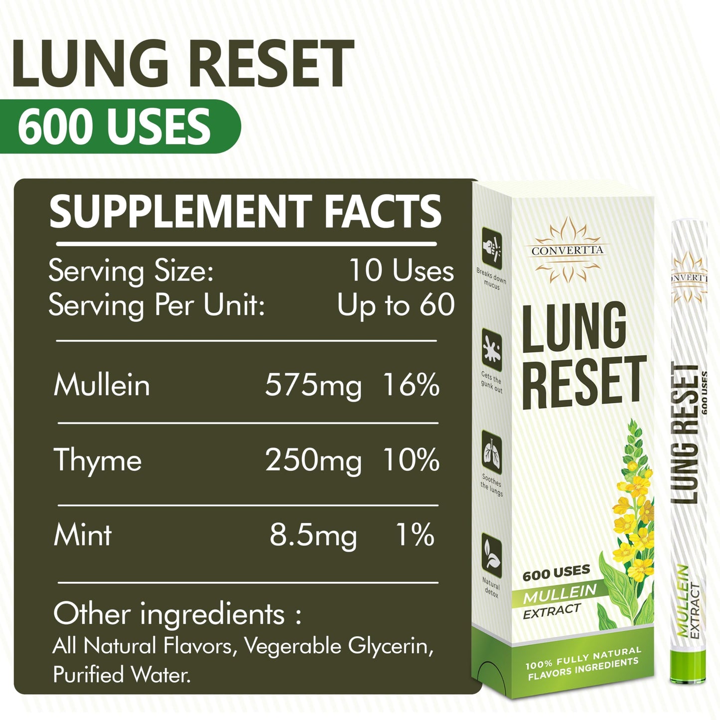 Lung Detox Mullein Diffuser Pen – Natural Lung Health & Detox