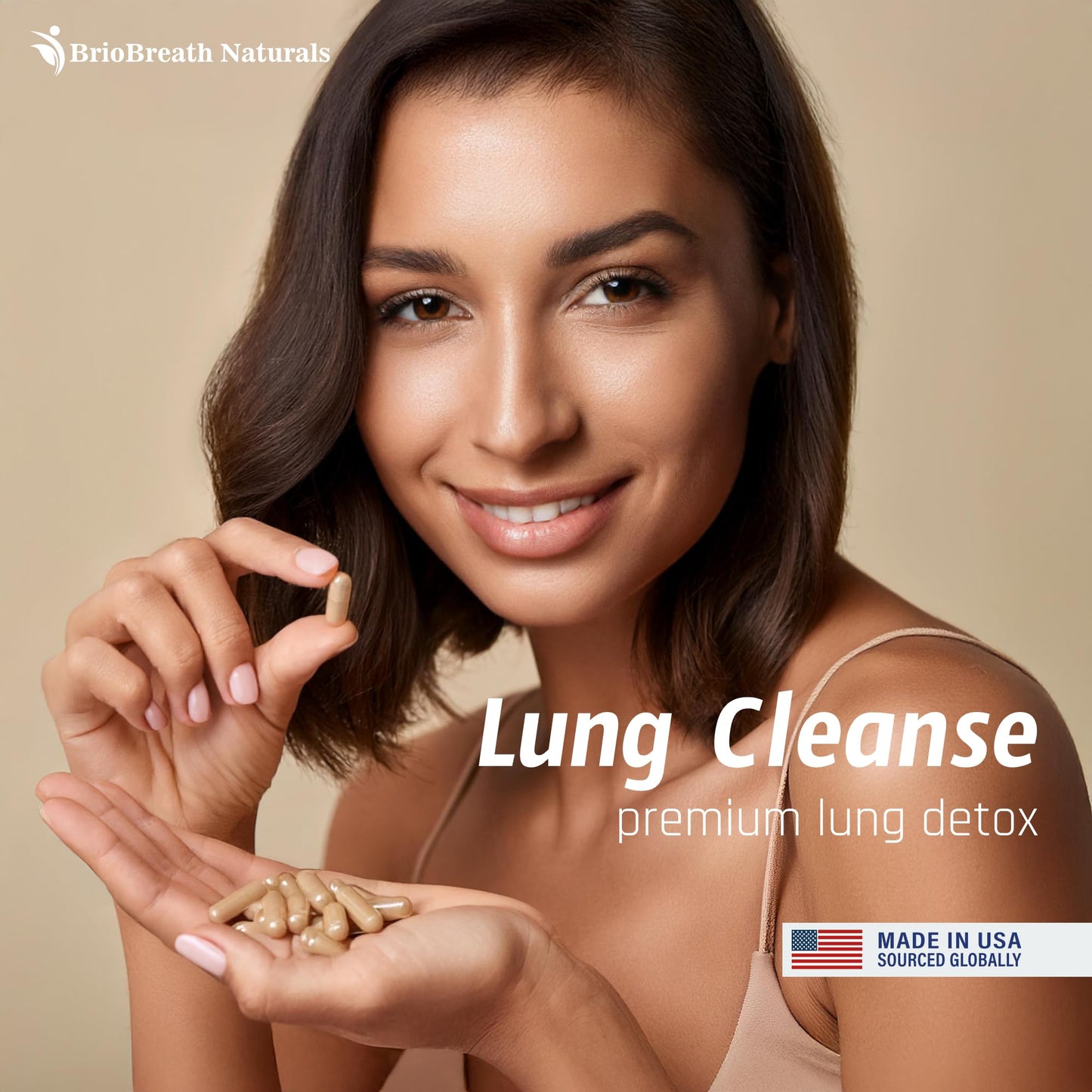 Lung Support Supplement - Natural Lung Cleanse & Detox - Made in USA - 60 Capsules | Vegan