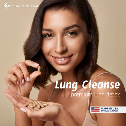 Lung Support Supplement - Natural Lung Cleanse & Detox - Made in USA - 60 Capsules | Vegan