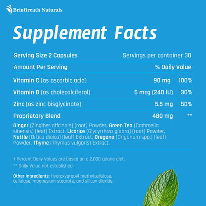 Lung Support Supplement - Natural Lung Cleanse & Detox - Made in USA - 60 Capsules | Vegan