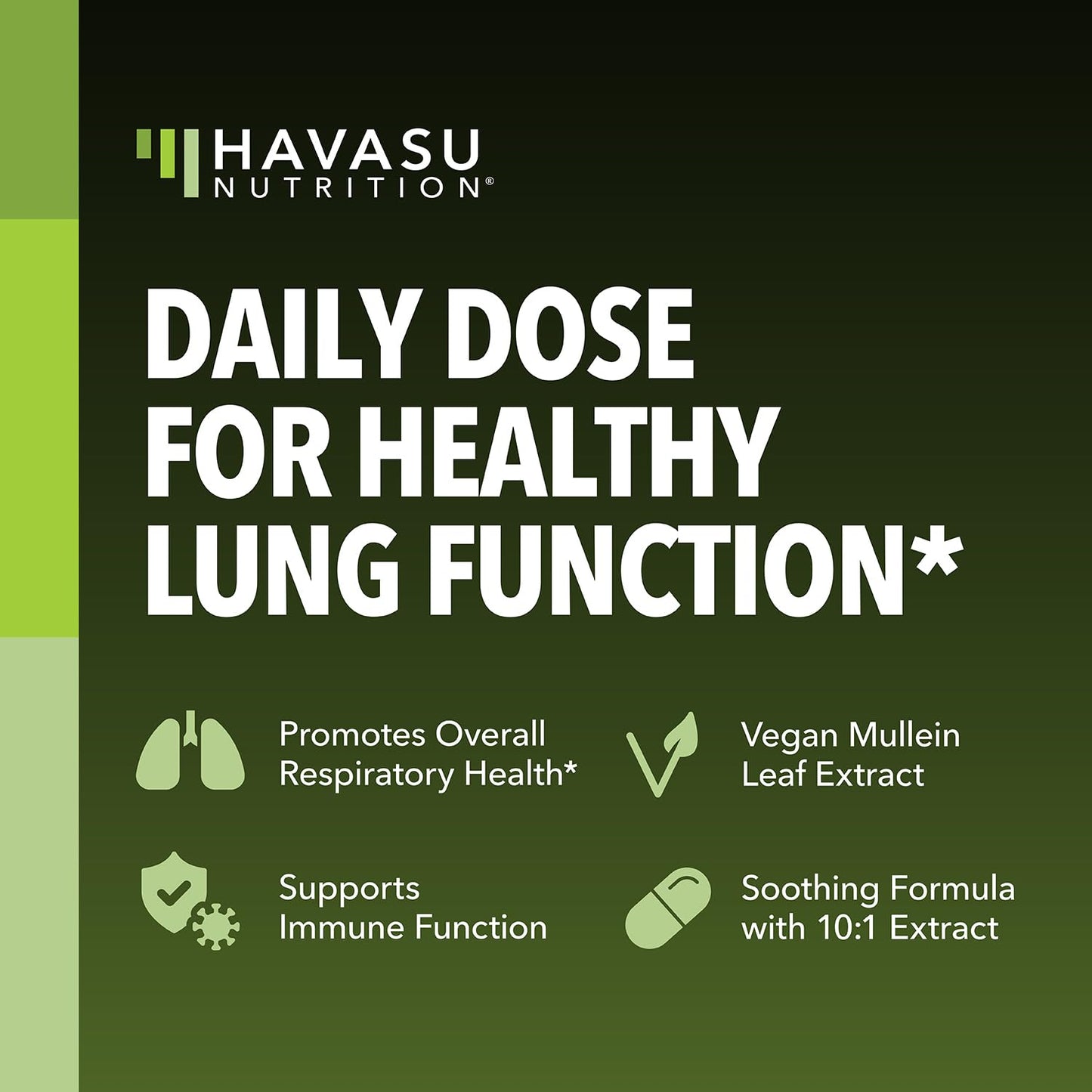 Mullein Leaf Capsules 5000mg 10:1 – Lung Support & Immune Function (30 Count) – Vegan, Non-GMO