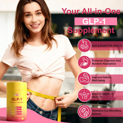 Lunivox GLP-1 Drink Mix – Dual-Action Prebiotic for Gut Wellness & Energy | Non-GMO, Gluten-Free & Vegan | Strawberry Açaí (30 Sticks)