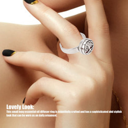 Luqeeg Aromatherapy Finger Ring | Stainless Steel Essential Oil Diffuser Ring for Women