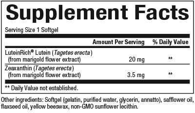 Natural Factors Lutein 20mg – Eye Health Antioxidant | 60 Soft Gels