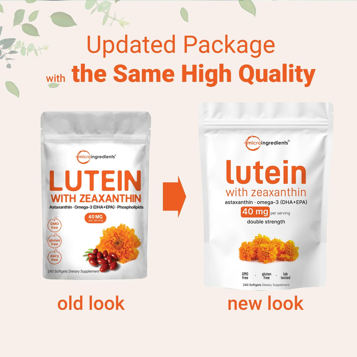 Micro Ingredients Lutein & Zeaxanthin 40mg Softgels – 240 Count | Eye Health