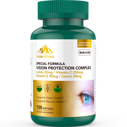 Lutein 20mg & Zeaxanthin — 6-in-1 Vision Protection (120 Softgels)