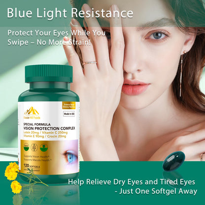 Lutein 20mg & Zeaxanthin — 6-in-1 Vision Protection (120 Softgels)
