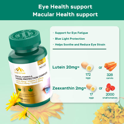 Lutein 20mg & Zeaxanthin — 6-in-1 Vision Protection (120 Softgels)