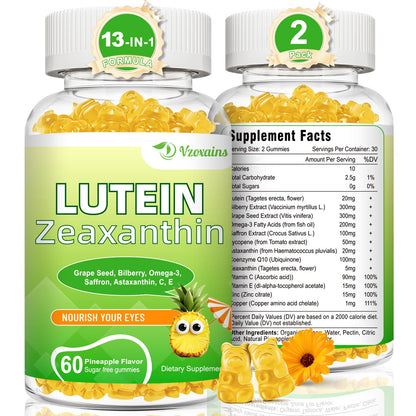 Lutein 20 mg with Zeaxanthin Gummies – Eye Health Support (120 ct)