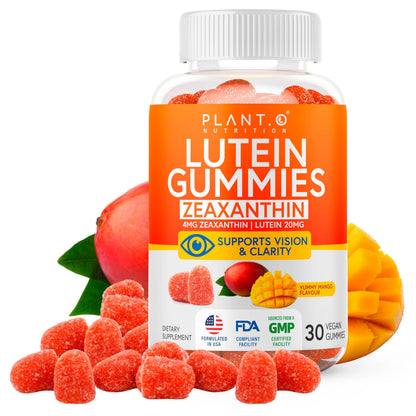Lutein & Zeaxanthin Gummies – 20mg Lutein + 4mg Zeaxanthin | Vegan Eye Health Vitamins for Vision Clarity, Dry Eye Relief & Blue Light Support