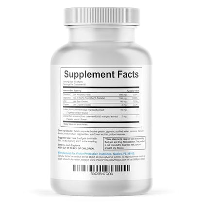 Vision Protection AREDS 2 Eye Vitamin & Mineral Supplement – Lutemax 2020 (120 Mini Softgels)