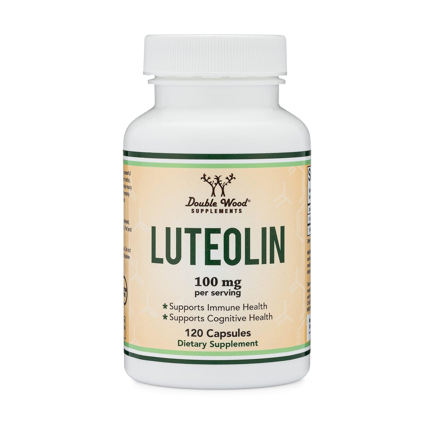 Double Wood Luteolin 100mg – 120 Capsules | Gluten Free, Neuroprotective Flavonoid for Brain & Cardiovascular Support