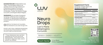 LUV health Neuro Drops – Nerve & Joint Support with Organic Adaptogens – Made in USA