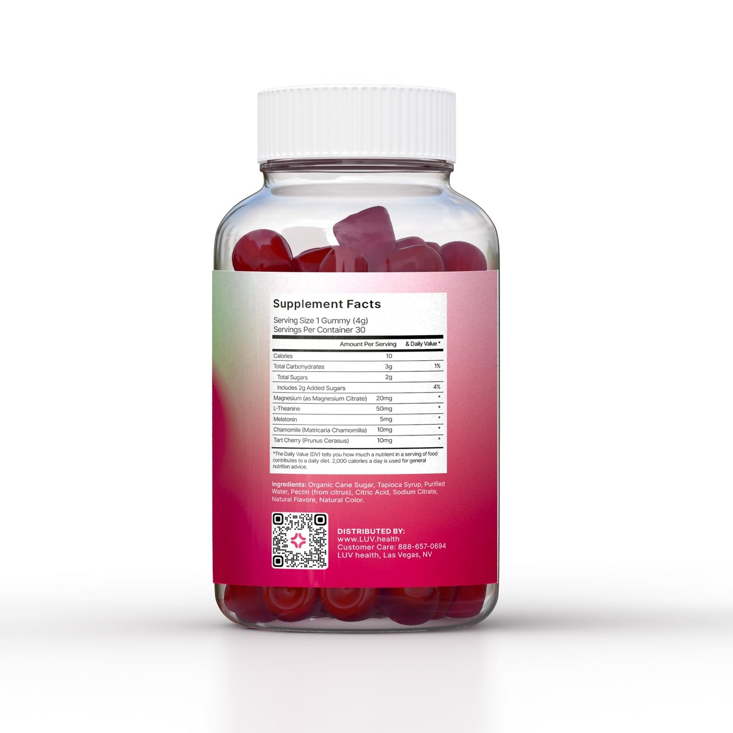 LUV health Sleep Gummies – Natural Sleep Aid with Magnesium, L-Theanine, Melatonin (30 count)