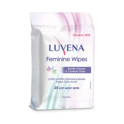 LUVENA Feminine Wipes – Fresh Cucumber Scent, 25-Count Travel Pack