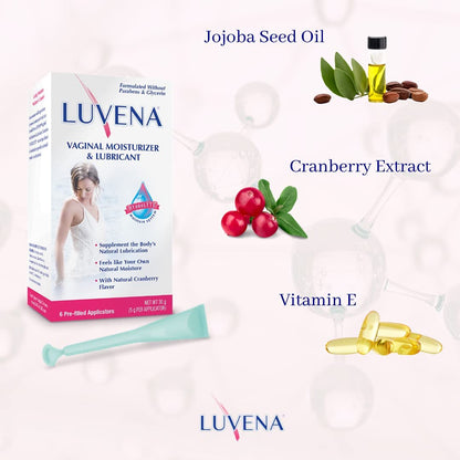 Luvena Moisturizer – Vaginal Moisturizer & Menopause Support (2 Pack) – Water Based, Paraben & Glycerin Free