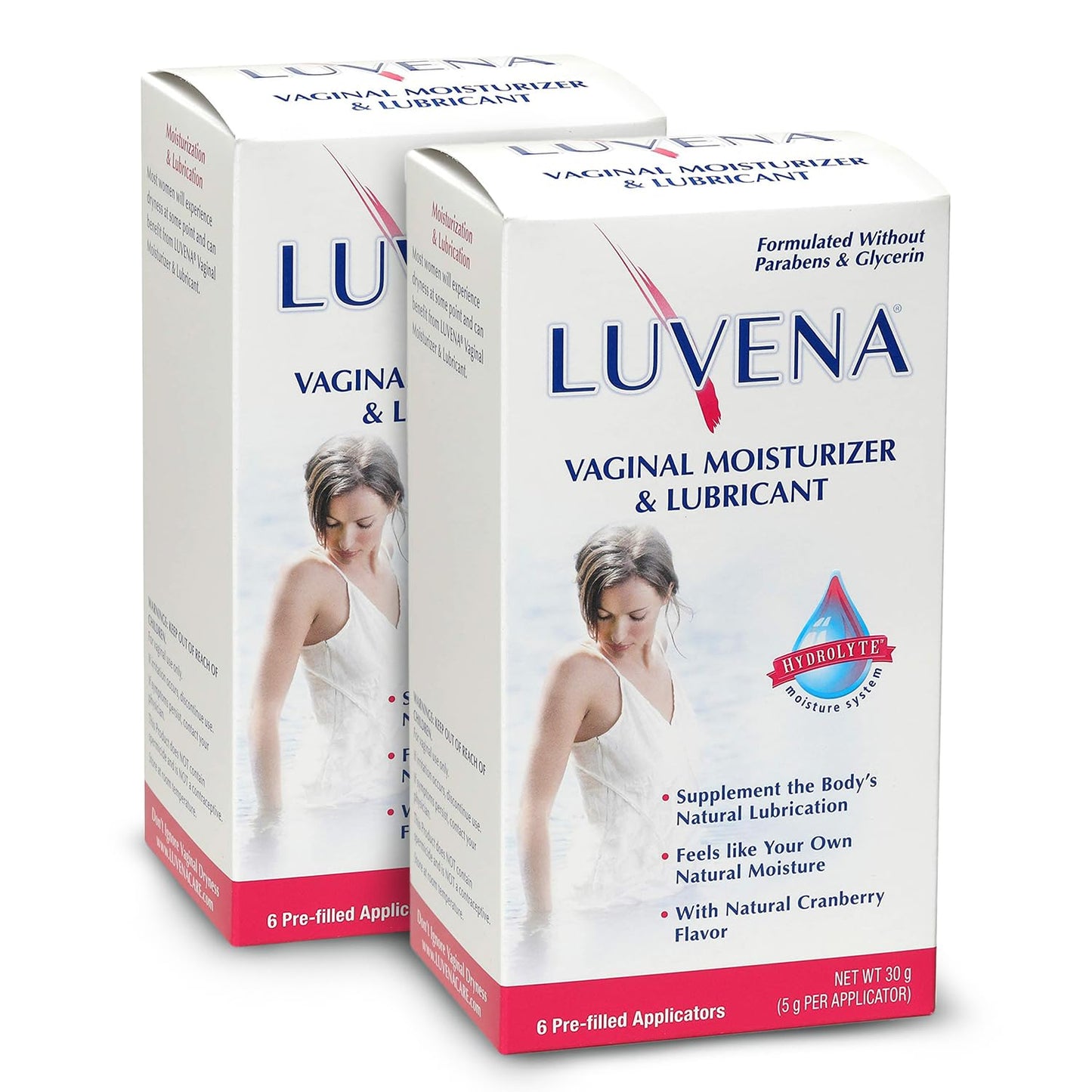 Luvena Moisturizer – Vaginal Moisturizer & Menopause Support (2 Pack) – Water Based, Paraben & Glycerin Free