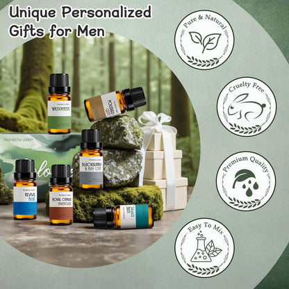 RAINBOW ABBY Cologne Oils for Men – 6 Fragrance Oils Kit for Diffuser