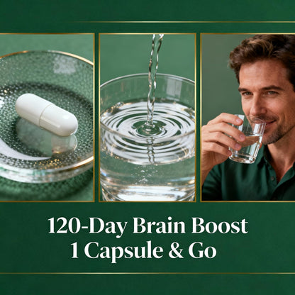 LUXHEALTH Brain Support - 120 Capsules | Memory & Focus with B12