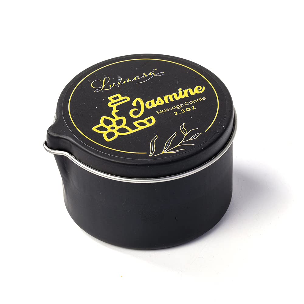 LUXMASA Soybean Oil Massage Candle – Jasmine Scent Aromatherapy 2.35 oz | Low-Temp, Natural, 4-in-1 Massage & Skin Care