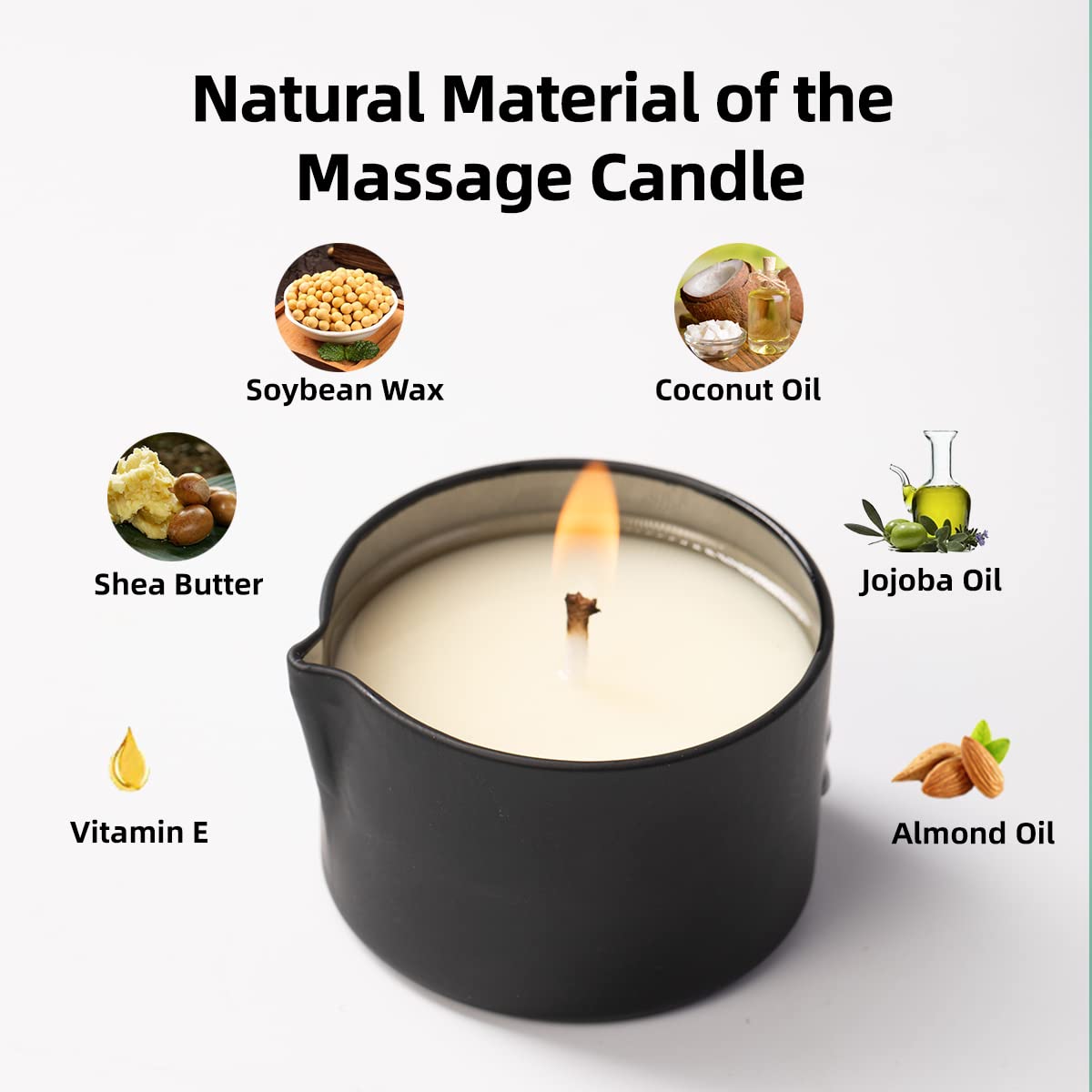 LUXMASA Soybean Oil Massage Candle – Jasmine Scent Aromatherapy 2.35 oz | Low-Temp, Natural, 4-in-1 Massage & Skin Care