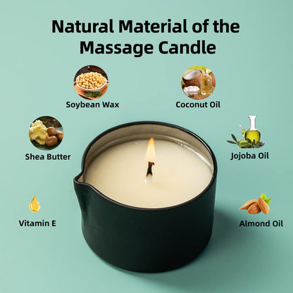LUXMASA All Natural Soy Wax Massage Candle – Cream Cherry Scent, 2.35 oz