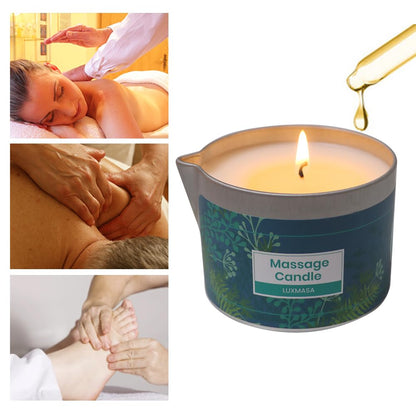 LUXMASA Soy Wax Massage Oil Candle for Couples – Mystic Ocean Scent – 6.35 oz
