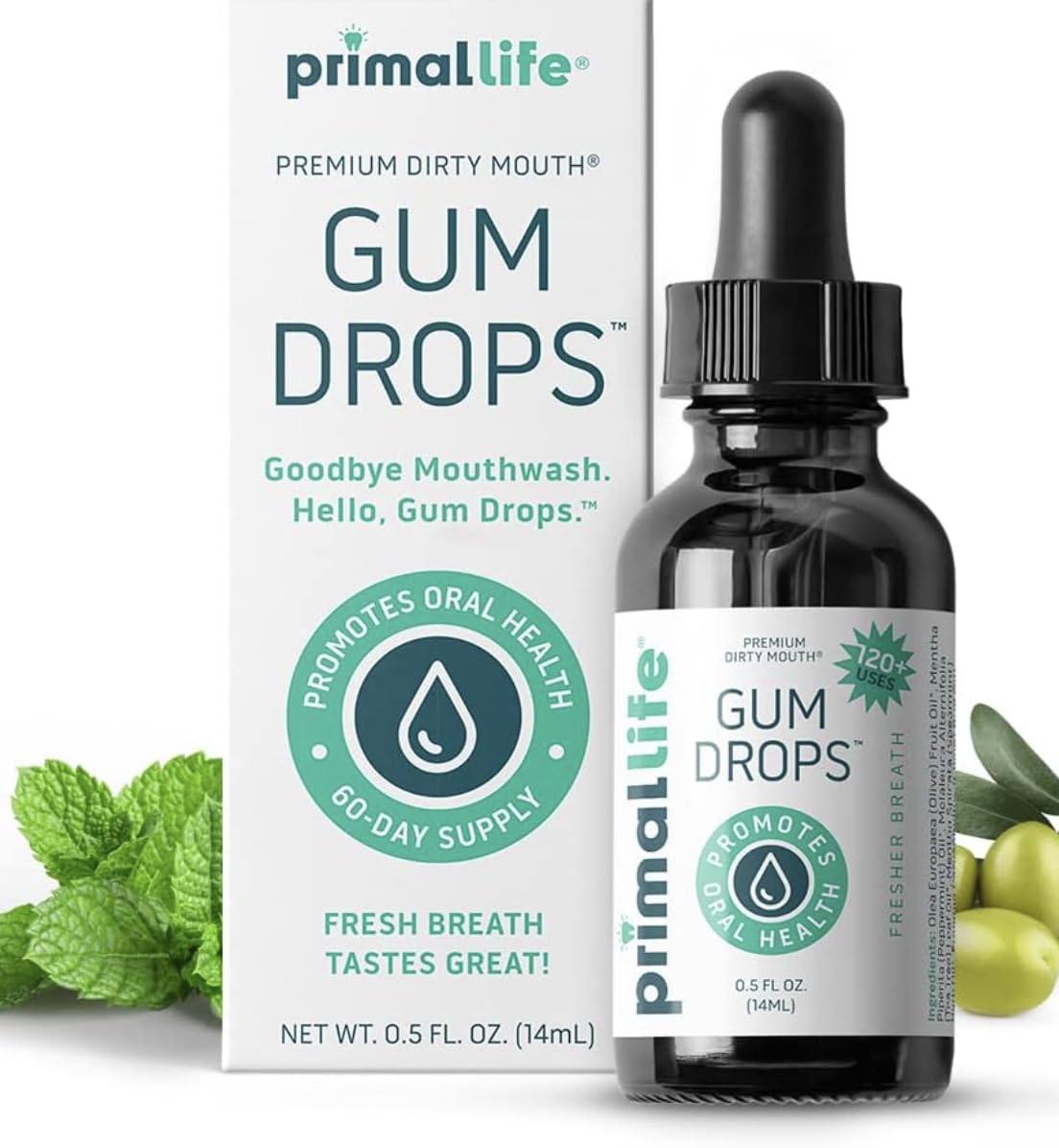 Primal Life Organics Dirty Mouth Gum Serum & Toothpowder – Spearmint, 1 oz