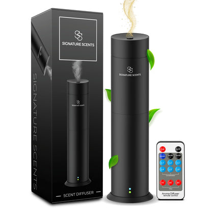 Luxury Waterless Essential Oil Diffuser with Bluetooth App Control (1000 sq ft) – Black
