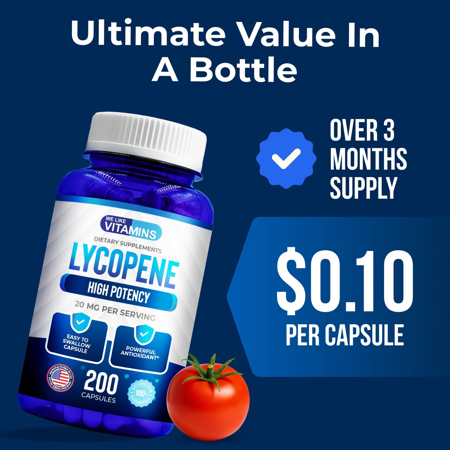 We Like Vitamins Lycopene 20mg – 200 Capsules for Men