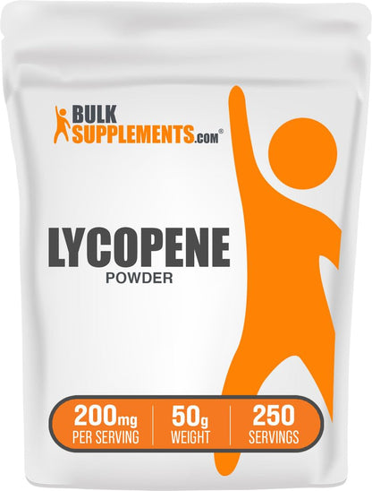 BulkSupplements.com Lycopene Powder – Lycopene 10mg Supplement, Antioxidants, Gluten Free, 50g (1.8 oz) – Pack of 1