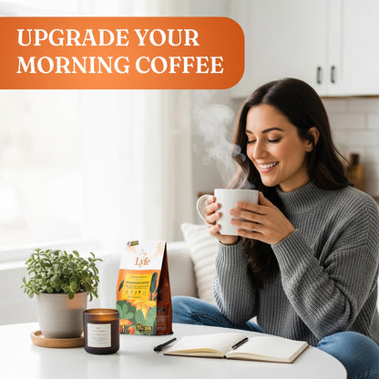 LYFE Organic Instant Decaf Mushroom Coffee – 40 Servings | Lion’s Mane, Chaga, Cordyceps & Turkey Tail