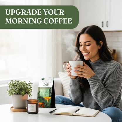 LYFE Organic Instant Mushroom Coffee – 40 Servings | Lion's Mane, Chaga, Cordyceps & Turkey Tail