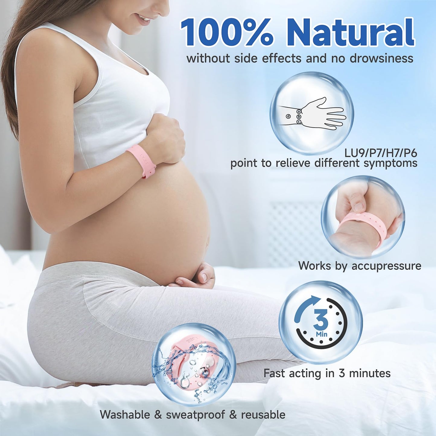 LYJEE Motion Sickness Bands – Drug-Free Nausea Relief for Adults, Kids & Pregnancy