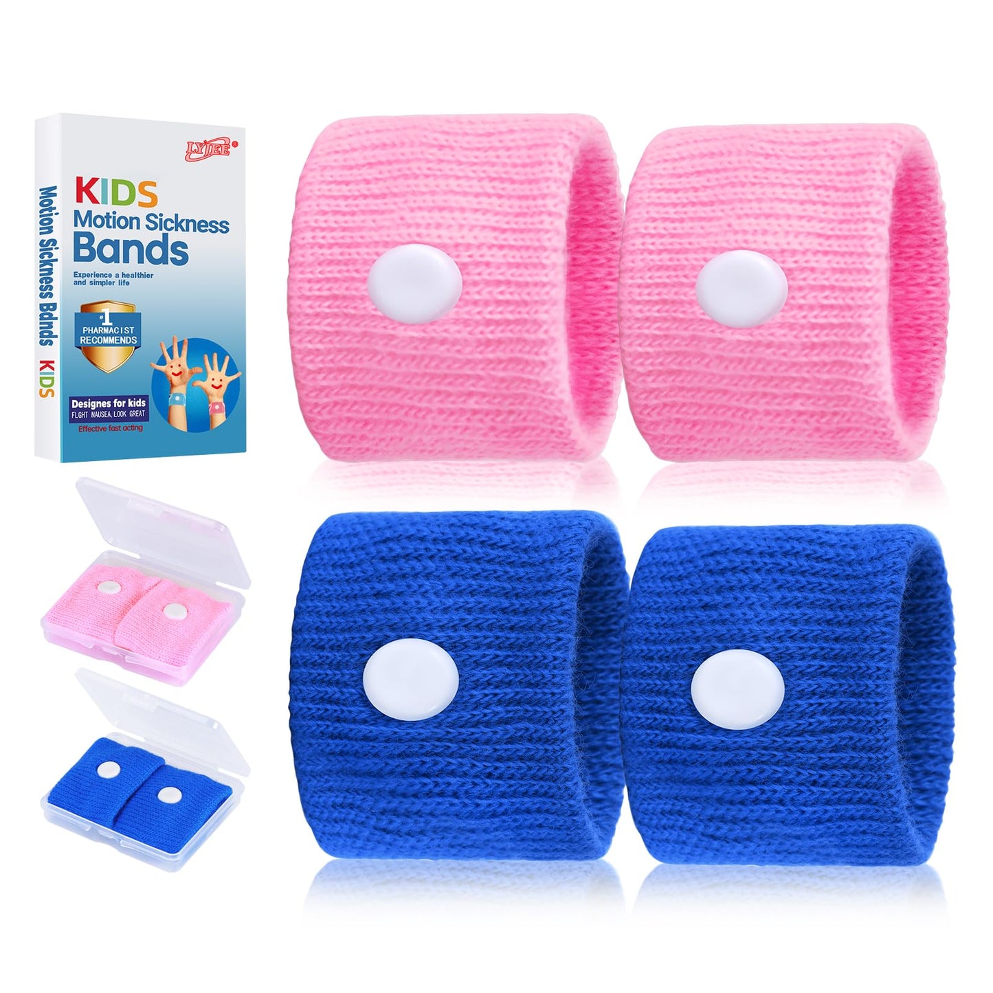 LYJEE Motion Sickness Bands for Kids – Drug-Free Travel Nausea Relief Wristbands