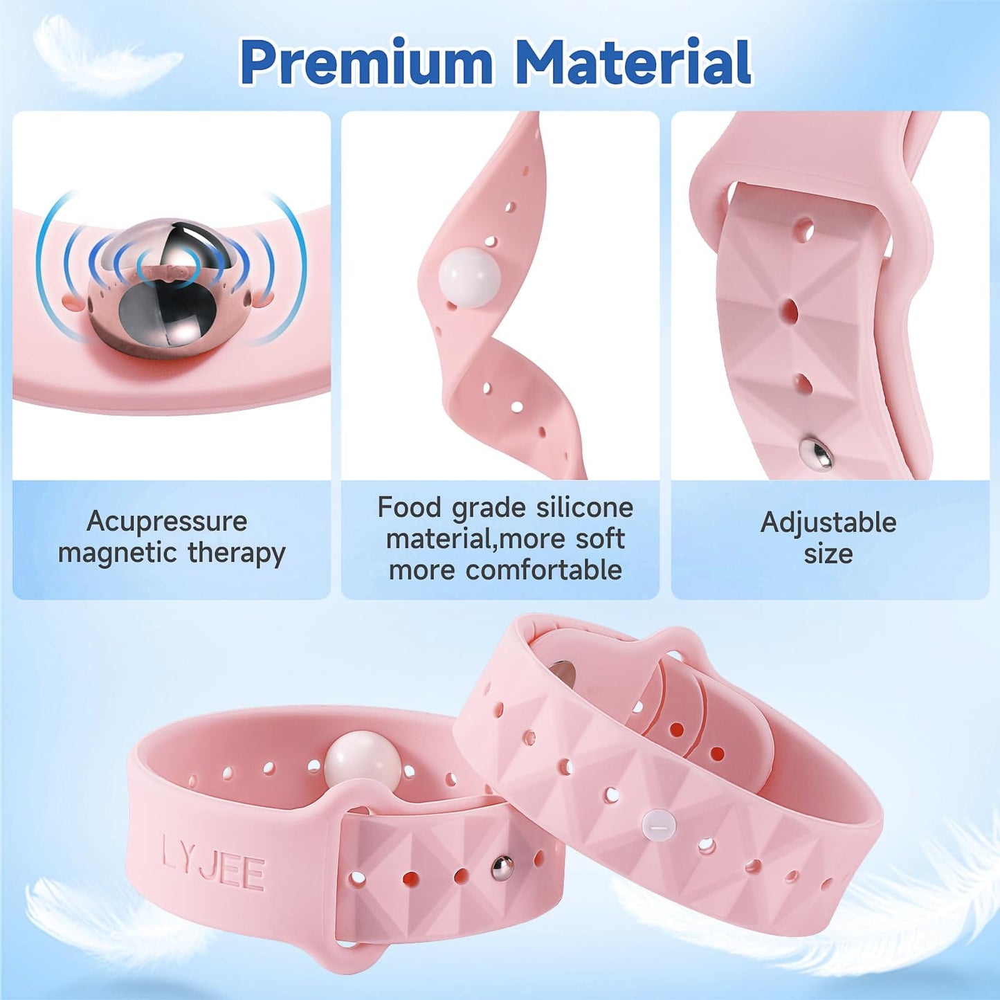 LYJEE Motion Sickness Bands – Drug-Free Nausea Relief for Adults, Kids & Pregnancy