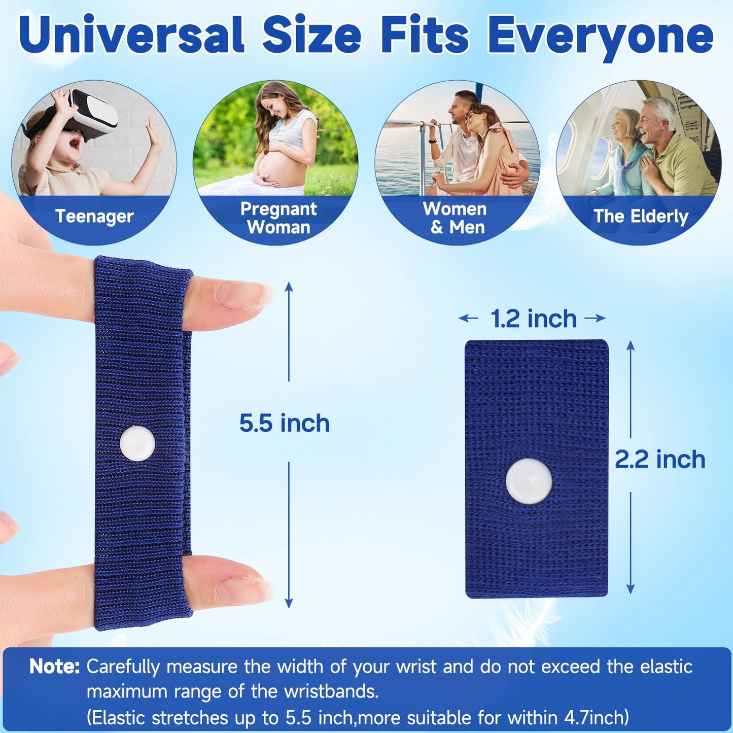 LYJEE Motion Sickness Bands – Drug-Free Nausea Relief for Travel (Adults & Kids)