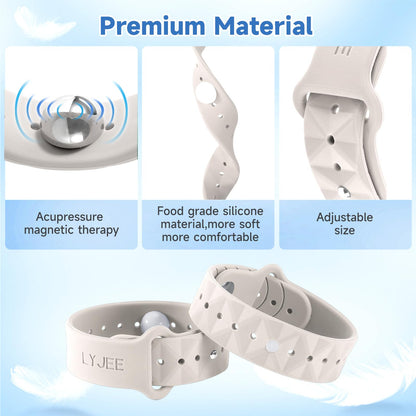LYJEE Motion Sickness Bands – Fast Nausea Relief for Adults, Kids & Pregnancy (White)