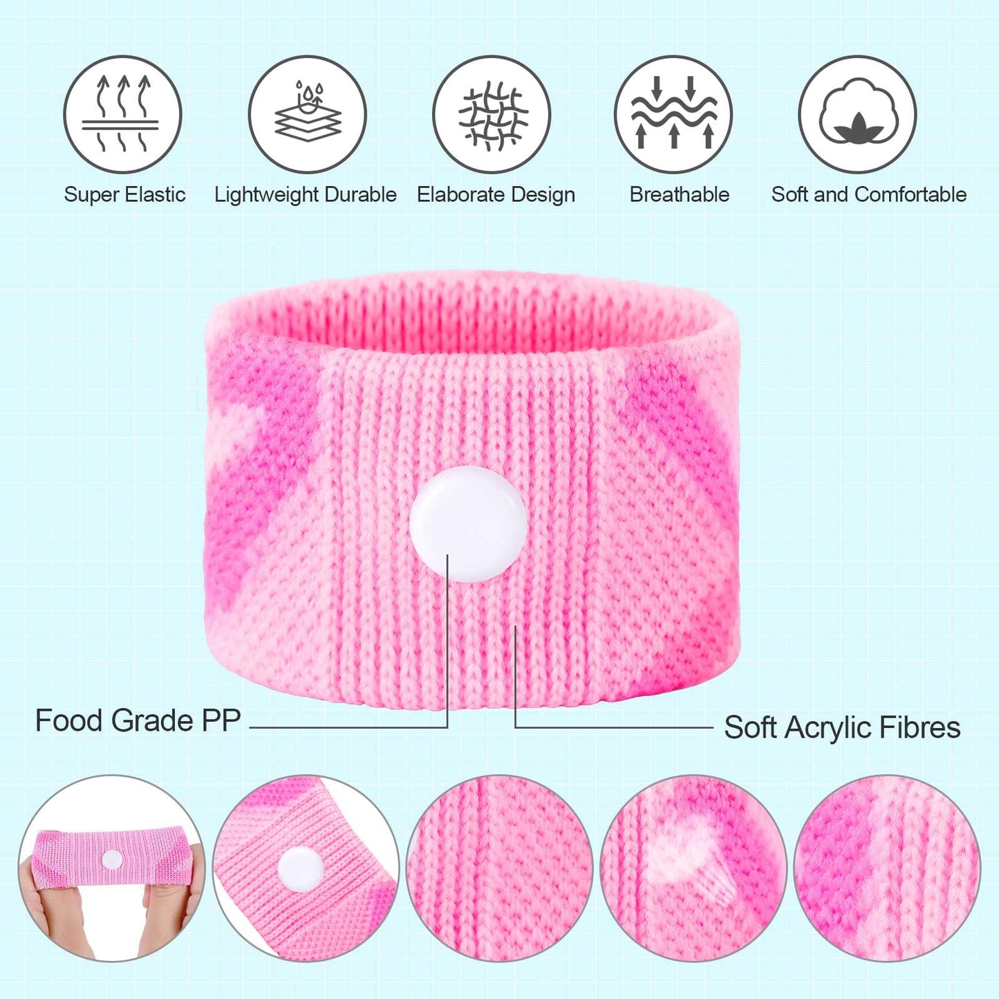 LYJEE Motion Sickness Bands for Kids - Travel Nausea Relief Wristbands (Drug-Free)