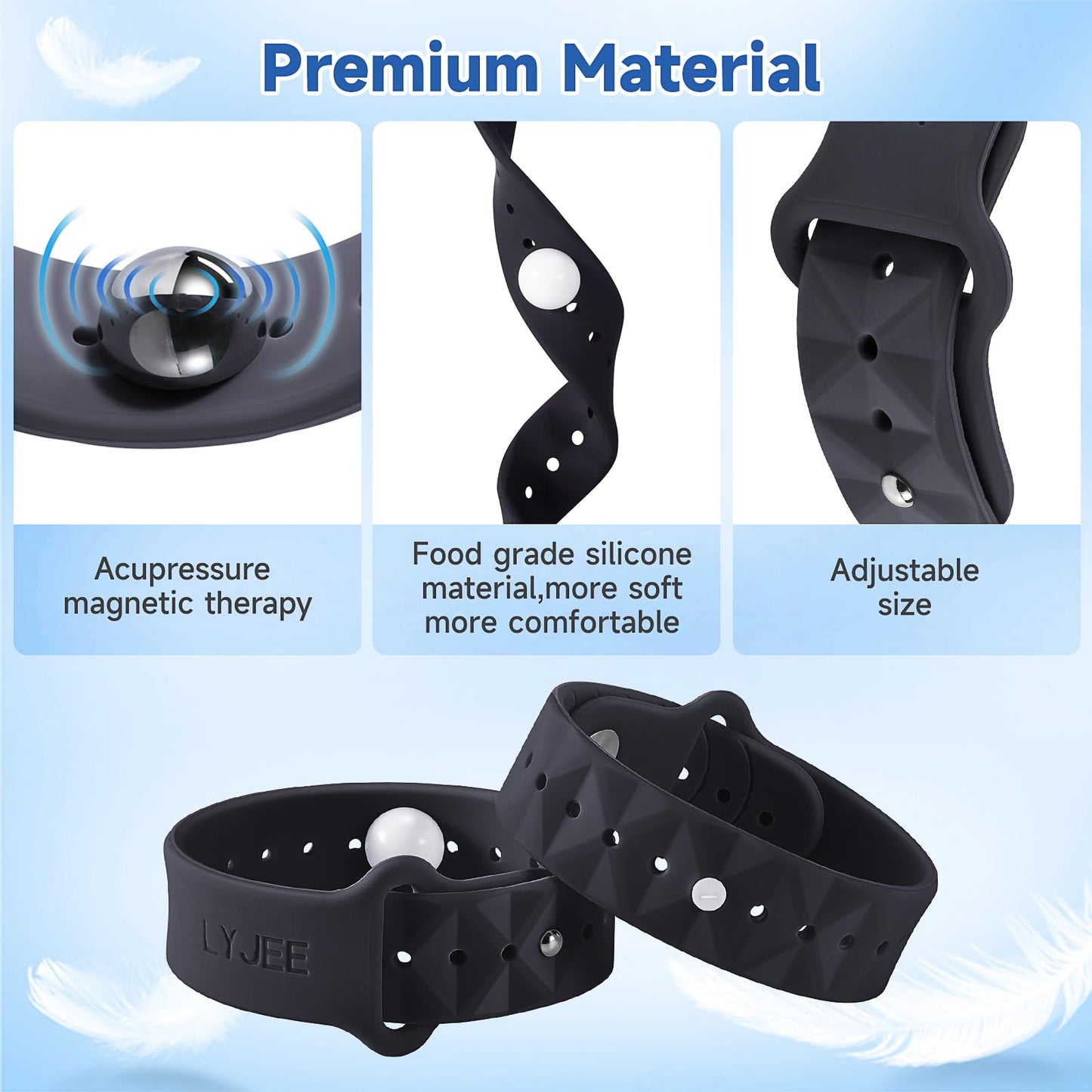 LYJEE Motion Sickness Bands – Quick, Drug-Free Nausea Relief for Travel (Adults & Kids)